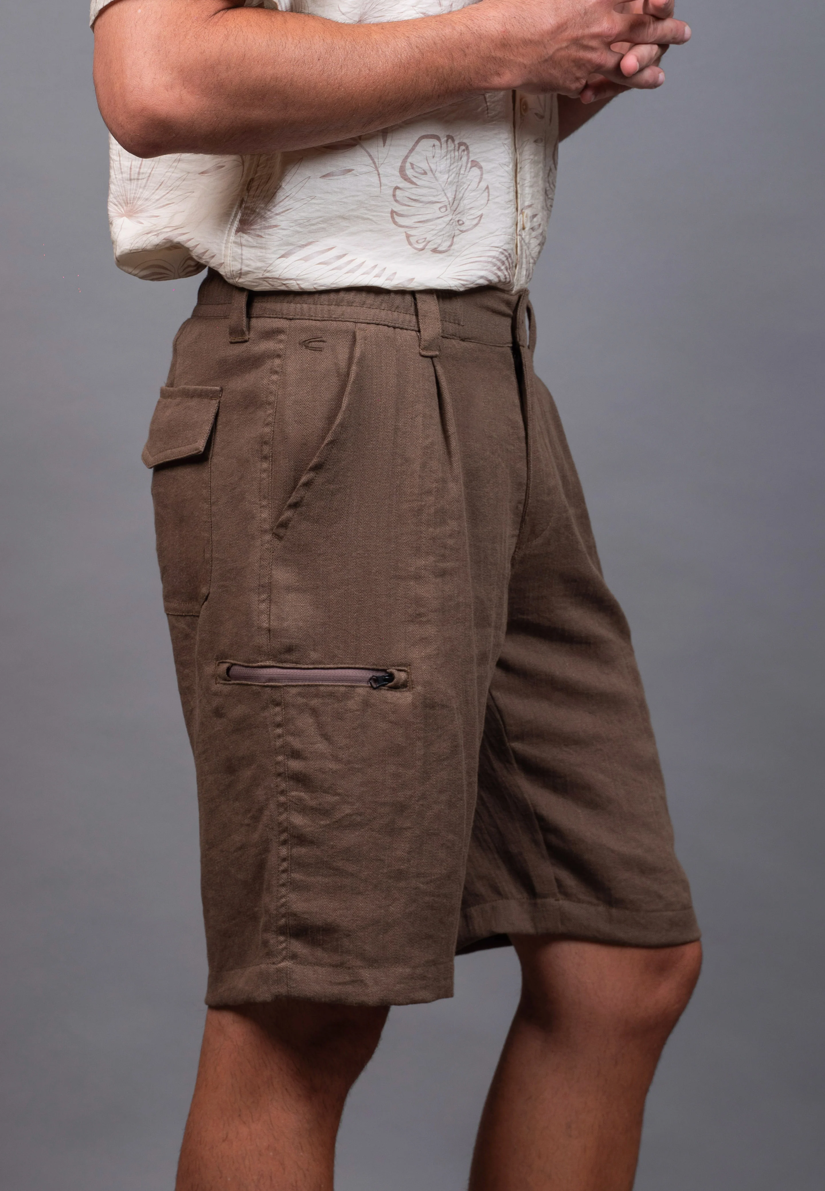 camel active Men's Regular Fit Cargo Short Pants - Olive 303-X26H0942 - Image 3