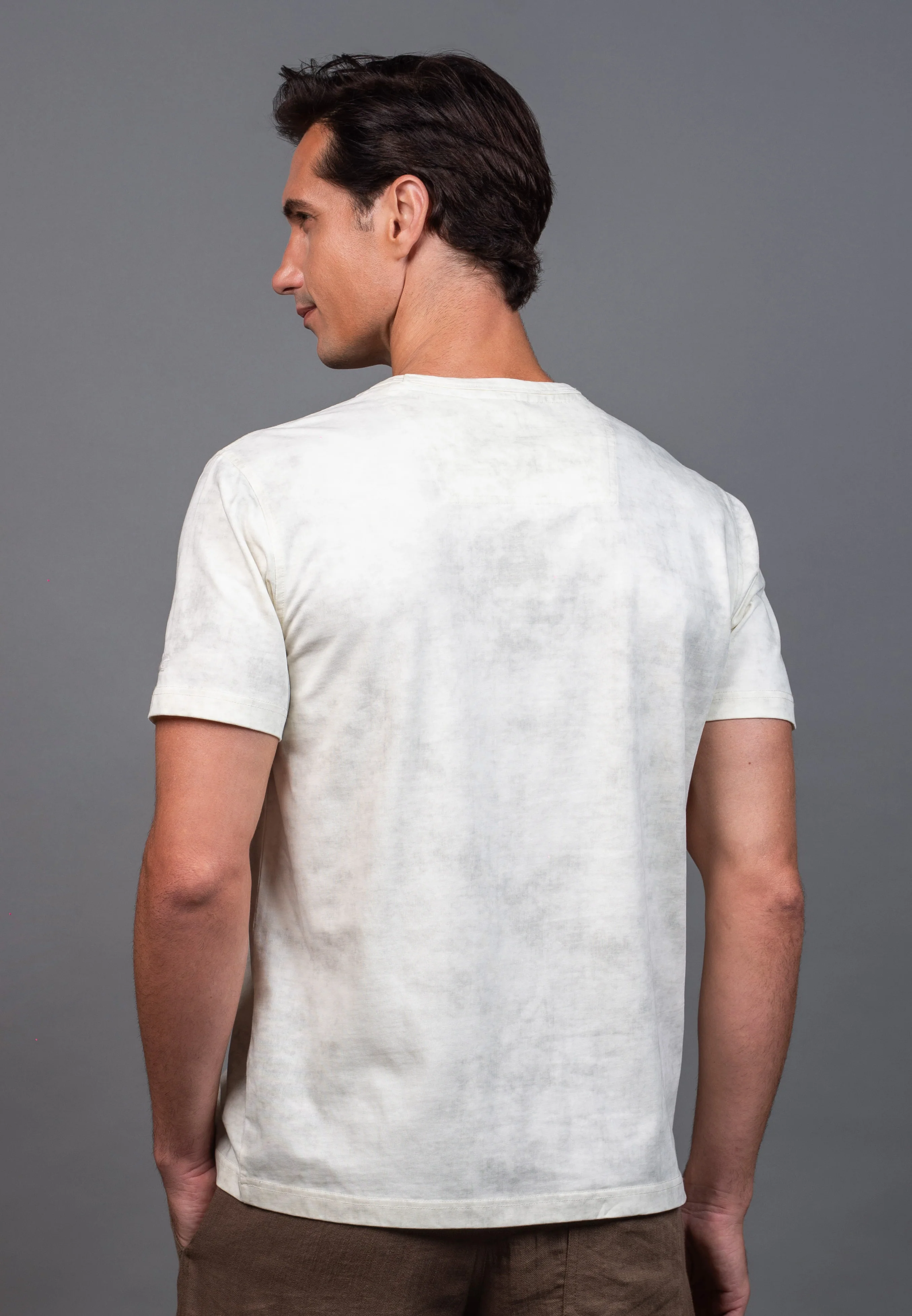 camel active Men's Regular Fit Graphic Print T-Shirt - Cloud 282-X26H2956 - Image 2