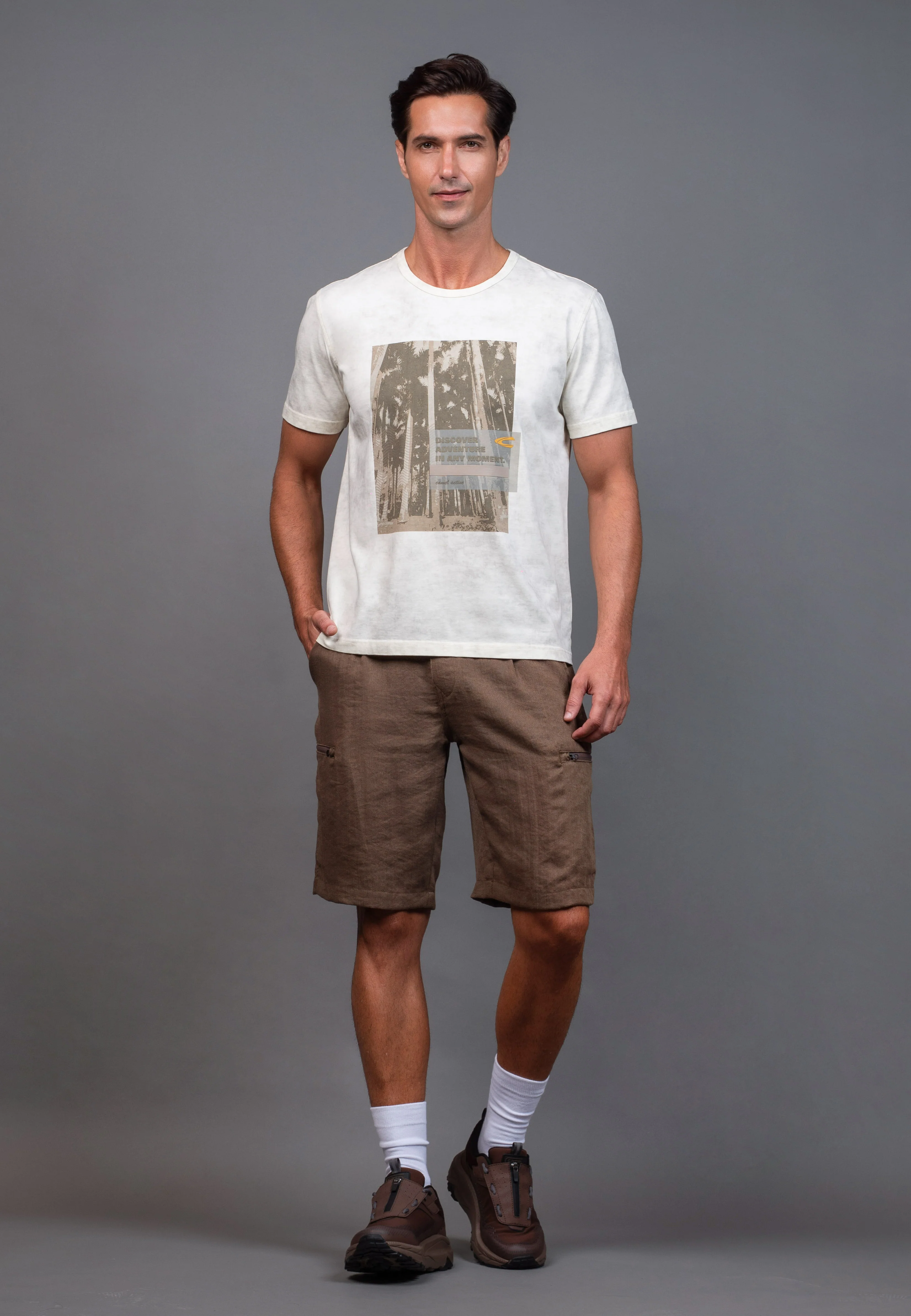 camel active Men's Regular Fit Graphic Print T-Shirt - Cloud 282-X26H2956 - Image 3