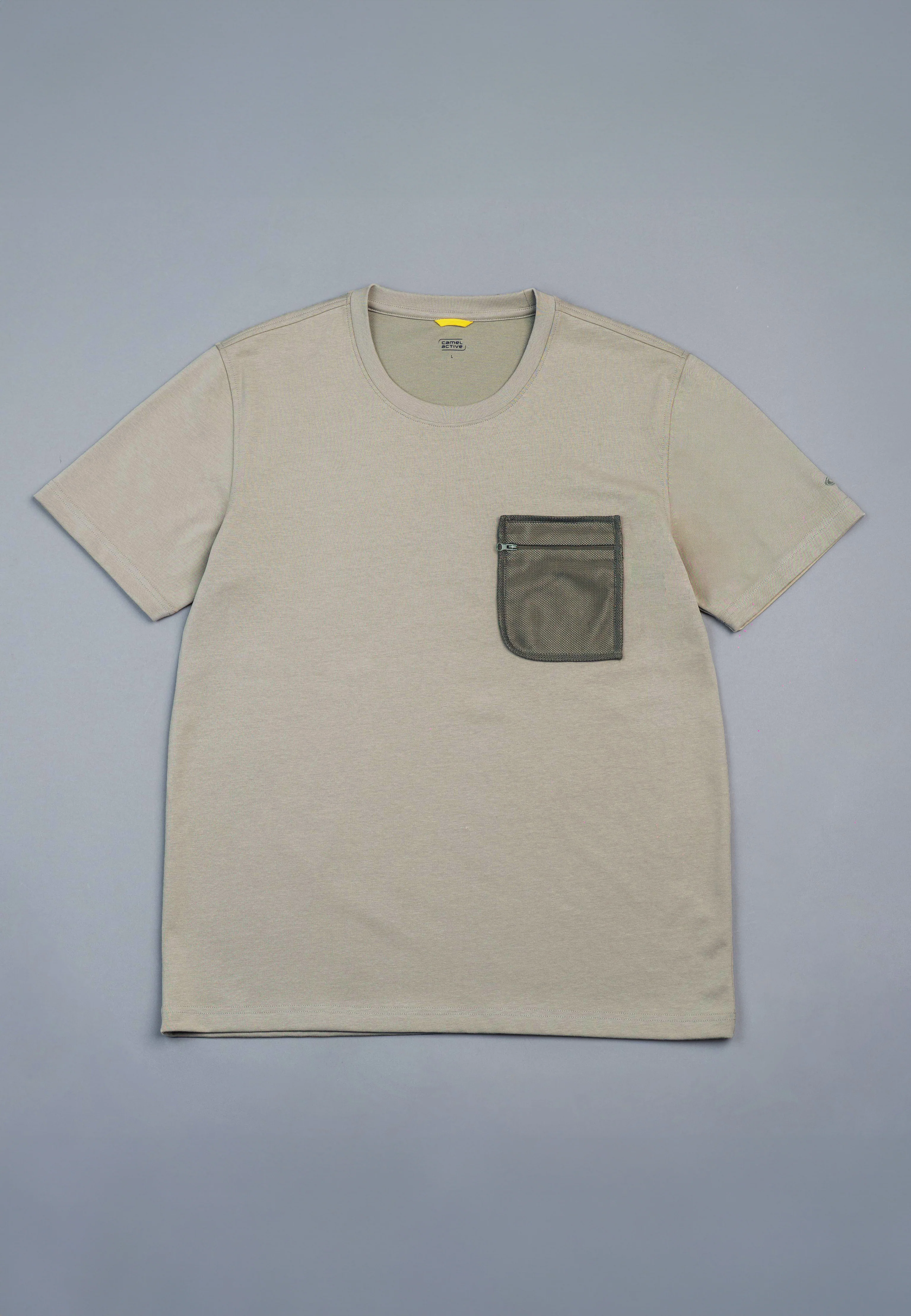 camel active Men's Regular Fit Graphic Print T-Shirt - LT Khaki 282-X26H2953 - Image 5