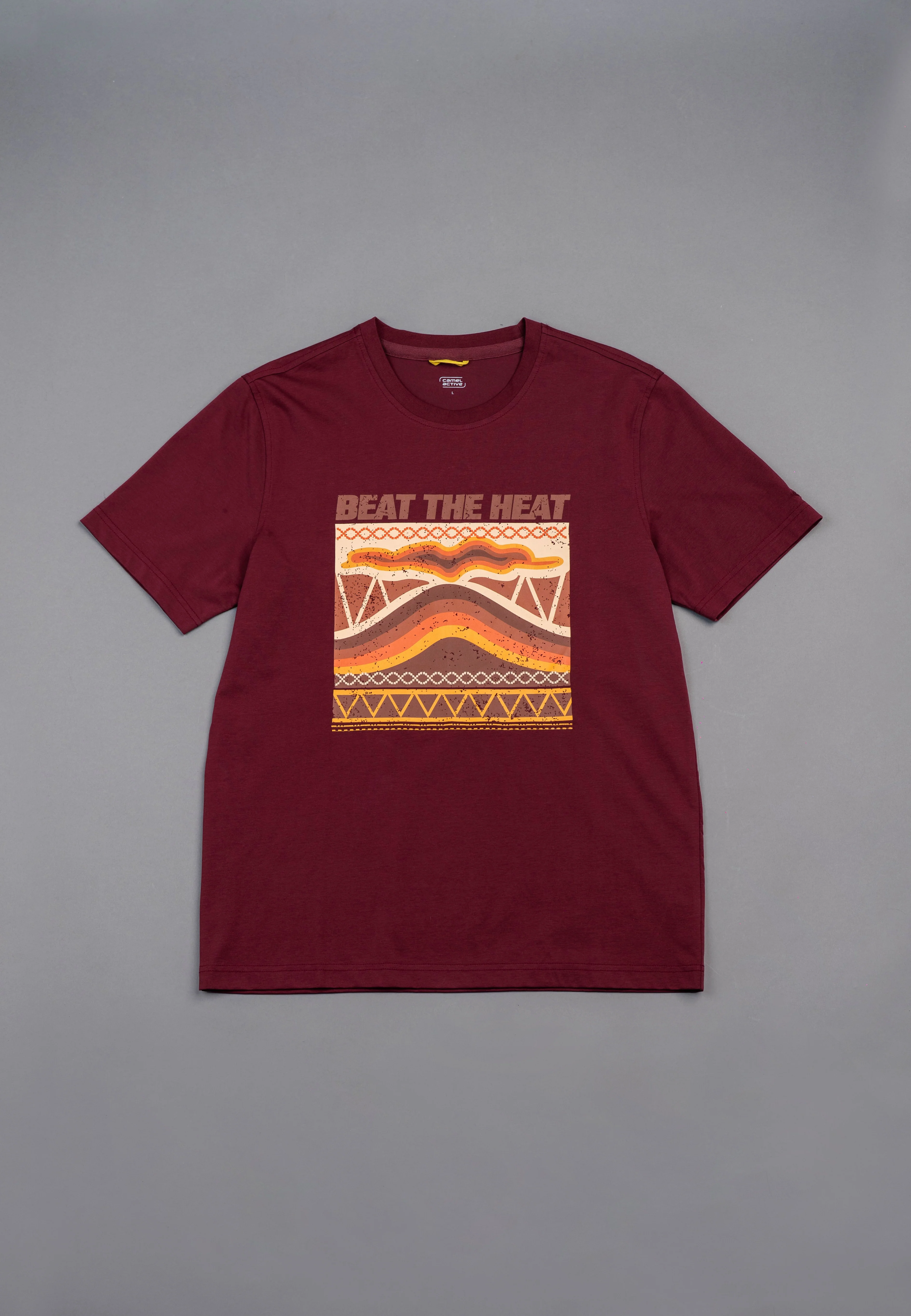 camel active Men's Regular Fit Graphic Print T-Shirt - Maroon 282-X26H2955 - Image 5