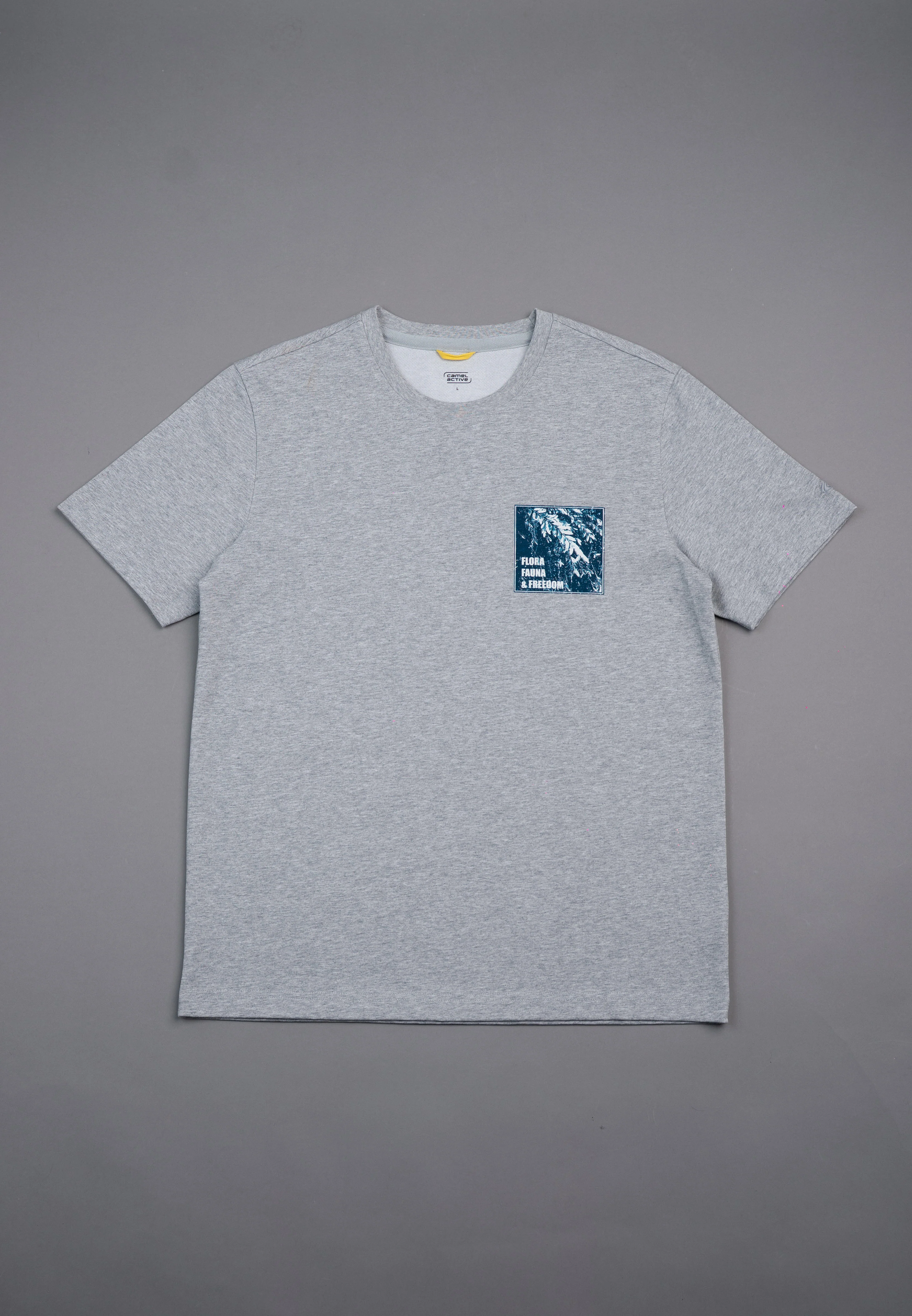 camel active Men's Regular Fit Graphic Print T-Shirt - Melange 282-X26H2950 - Image 5