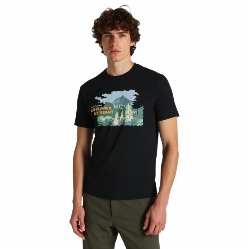 camel active Men Seasonal Graphic Print T-Shirt - Regular Fit 100% cotton Multicolours Tee 9-282X26CRP2933 - Image 2