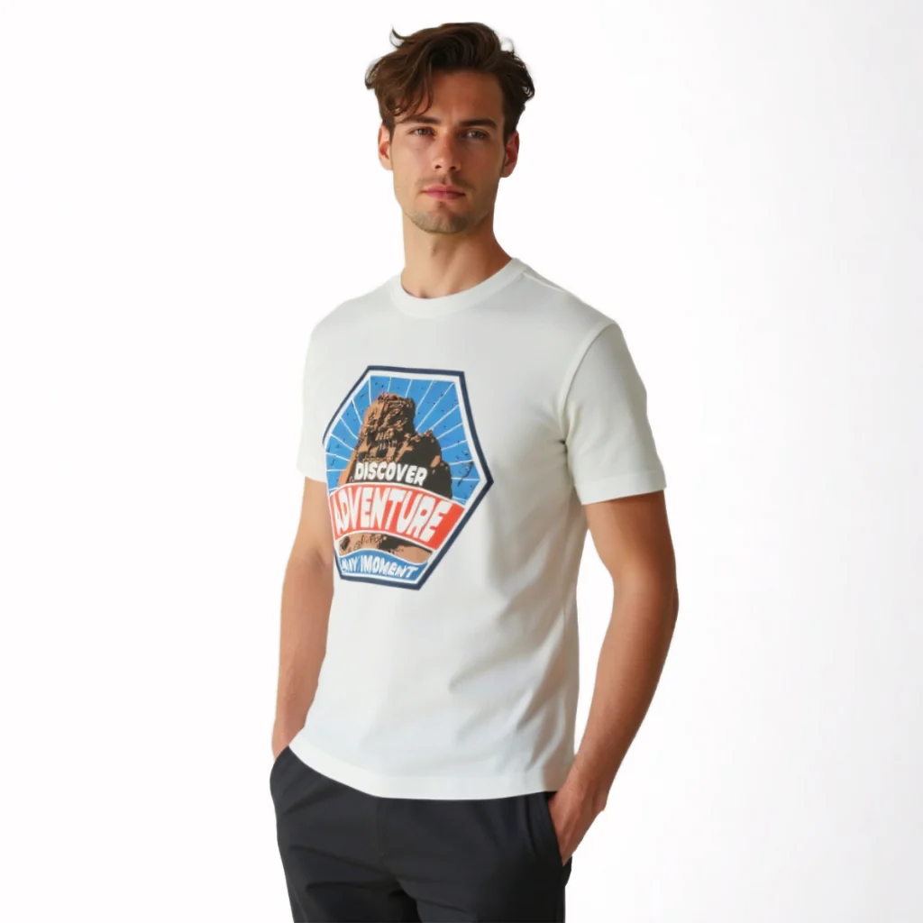 camel active Men Seasonal Graphic Print T-Shirt - Regular Fit 100% cotton Multicolours Tee 9-282X26CRP2933 - Image 3