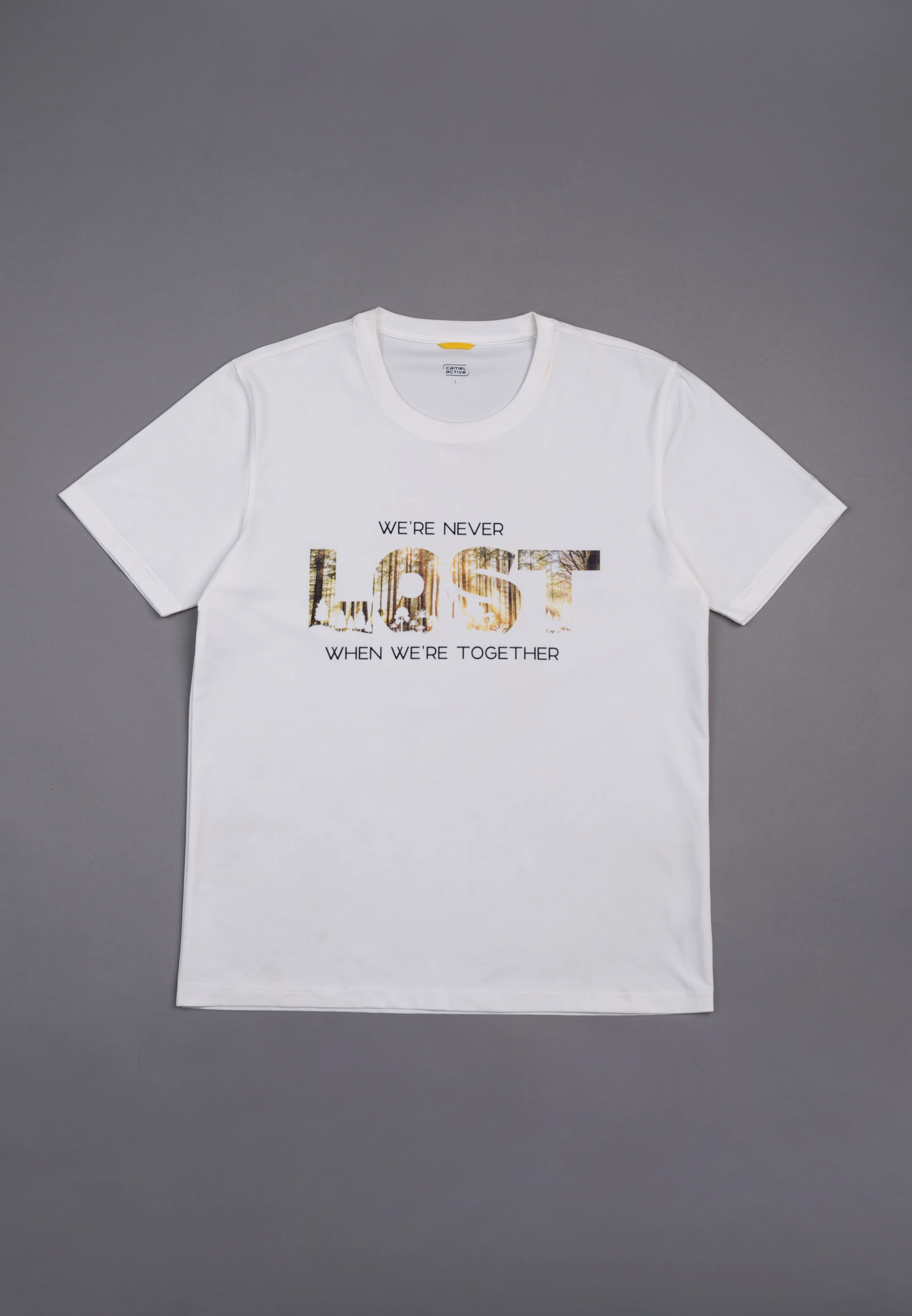 camel active Men's Regular Fit Graphic Print T-Shirt - Off White 282-X26H2949 - Image 5
