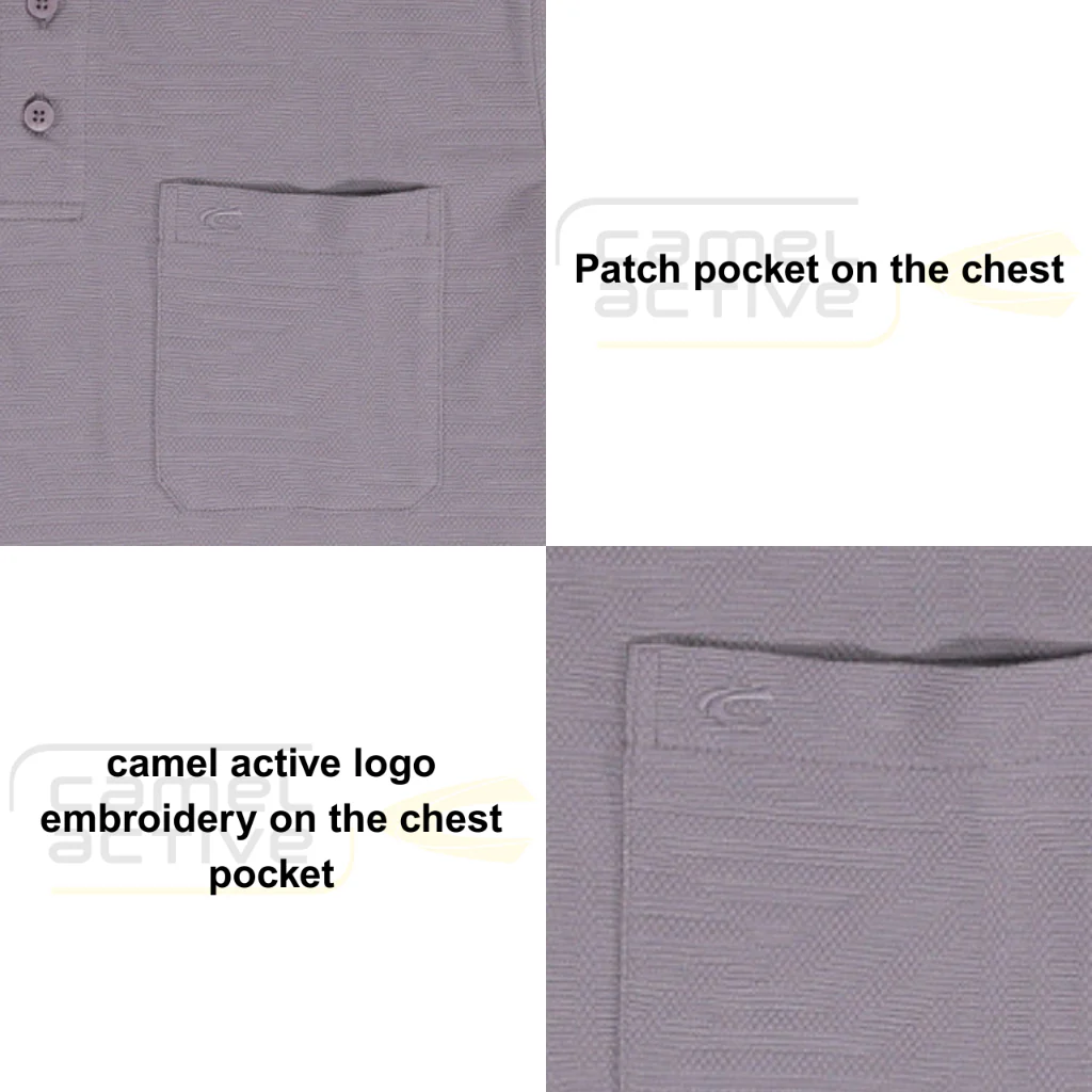 camel active Men Jacquard Polo Shirt - Regular Fit Cotton Blend Red Dahlia Polo-T 9-280X26JAC1191 - Image 6