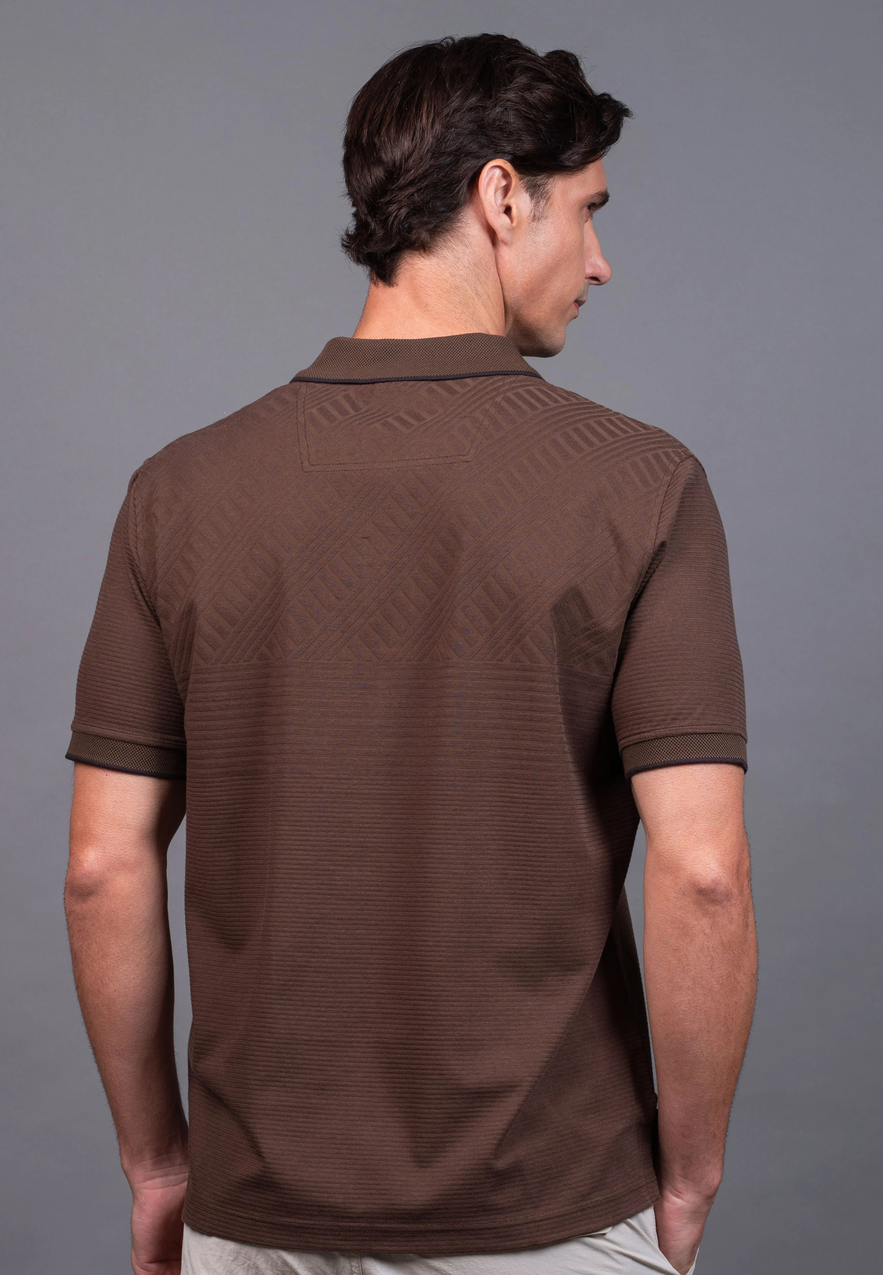 camel active Men's Regular Fit Polo Shirt - DK Brown 280-X26H1197 - Image 3