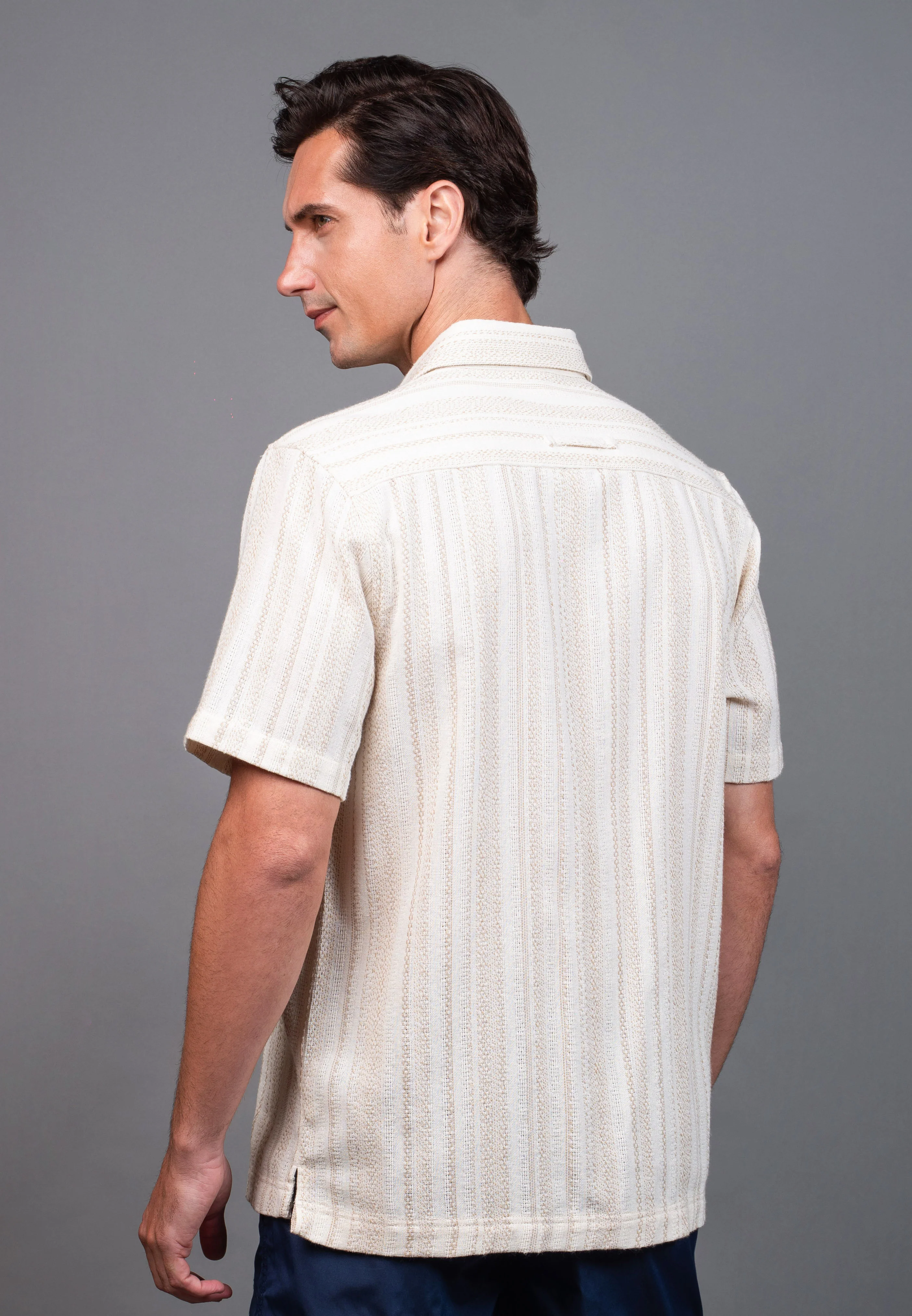 camel active Men's Regular Fit Short Sleeve Shirt - Cloud Cream 102-X26H1905 - Image 3