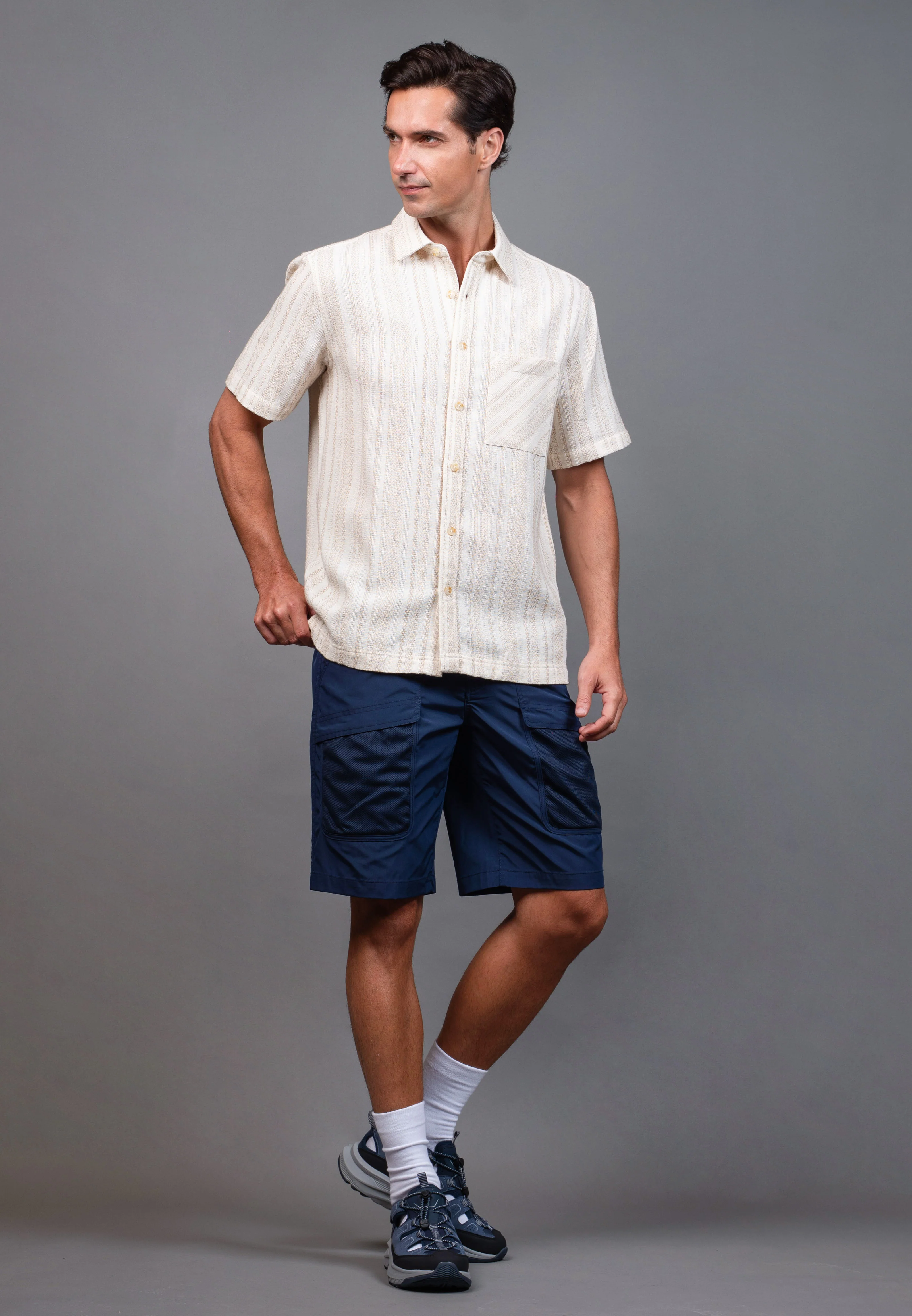 camel active Men's Regular Fit Short Sleeve Shirt - Cloud Cream 102-X26H1905 - Image 4