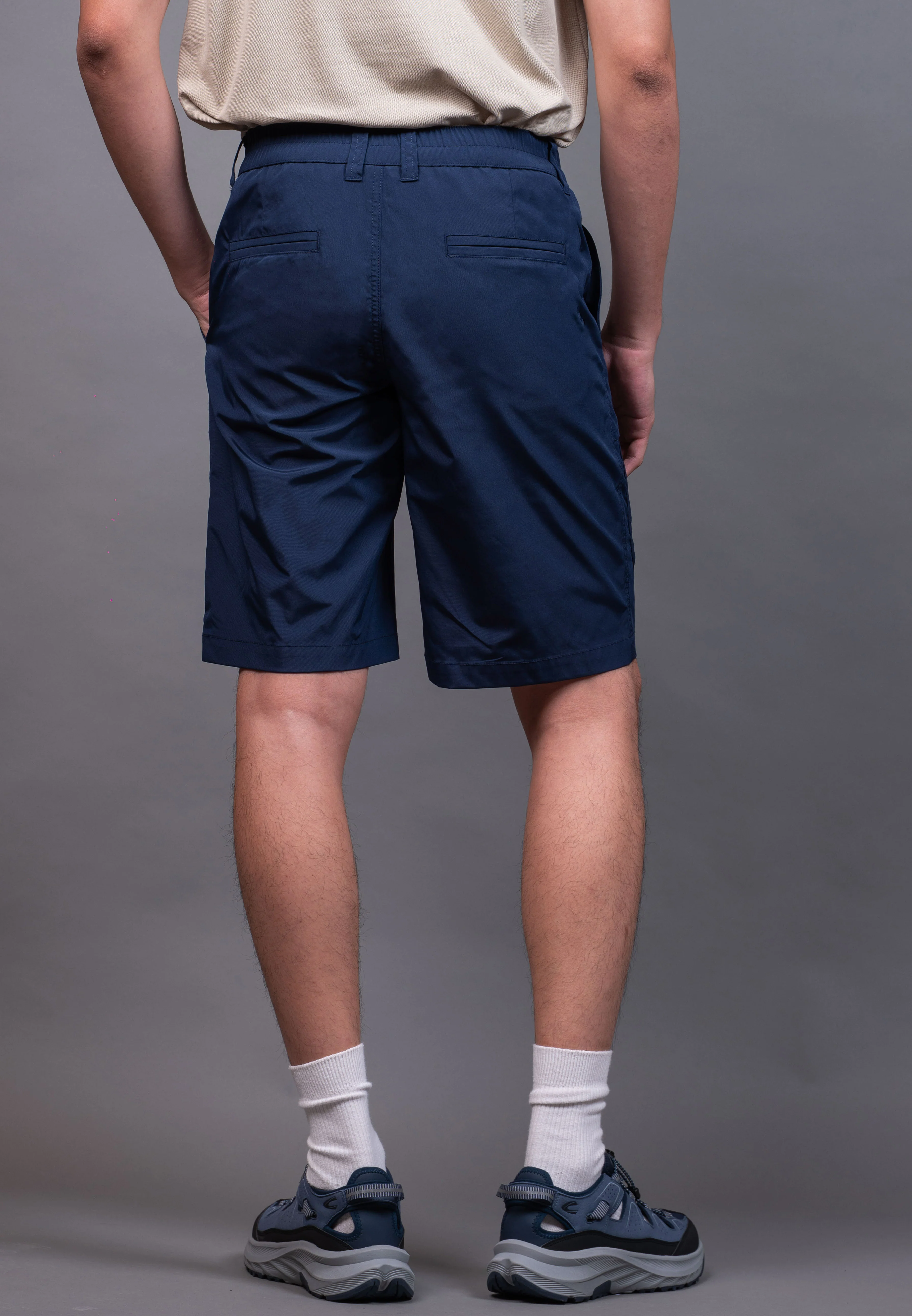 camel active Men's Regular Fit Water-Repellent Cargo Short Pants - Navy Blue 303-X26H0940 - Image 3